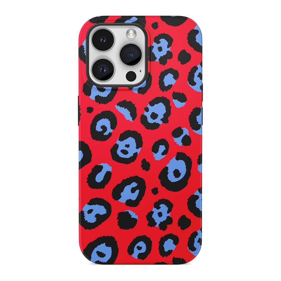 Red & Blue Leopard |  Retro Y2K Case Customize Phone Case shipmycase iPhone 15 Pro Max BOLD (ULTRA PROTECTION) 